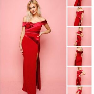 Maxi off the shoulder red dress size large